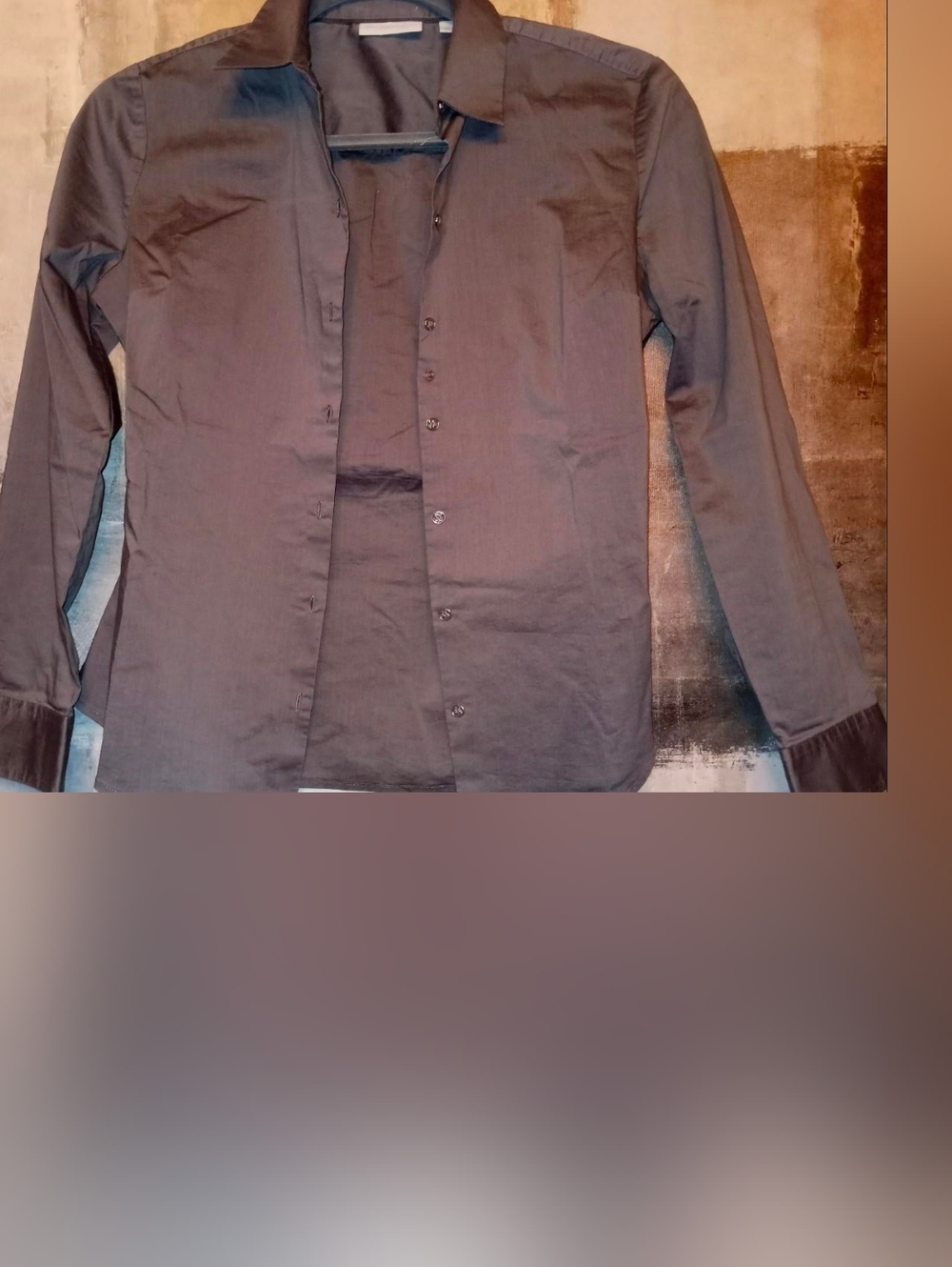 New York & Company Womens  Button-Up Shirt - Charcoal Black